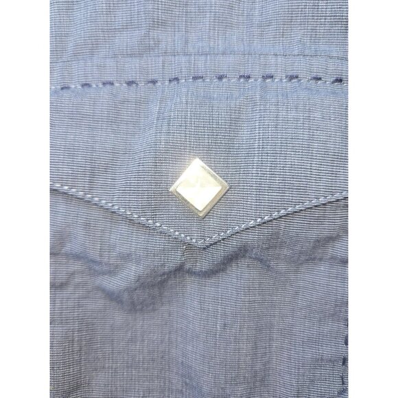 Sherry Cervi X RU Apparel Womens Shirt Medium Chambray Western Snap - Picture 7 of 8